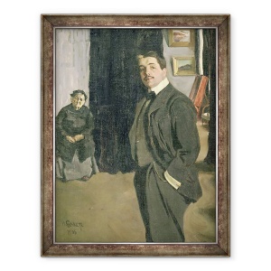 Tablou inramat - Leon Bakst - Portretul lui Serghei Pavlovici Diaghilev 1872-1929 cu asistenta sa, 60 x 80 cm