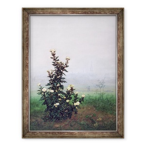 Tablou inramat - Leon Bonvin - Crizanteme inflorite cu lucrator, 60 x 80 cm