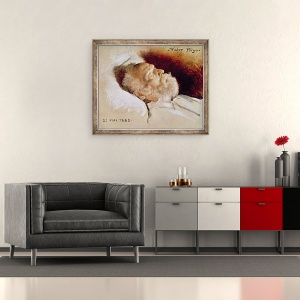 Tablou inramat - Leon Daniel Saubes - Portretul lui Victor Hugo 1802-85 pe patul de moarte, 70 x 85 cm - Img 2