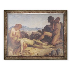 Tablou inramat - Leon Joseph Florentin Bonnat - Adam si Eva au gasit trupul lui Abel, 70 x 90 cm