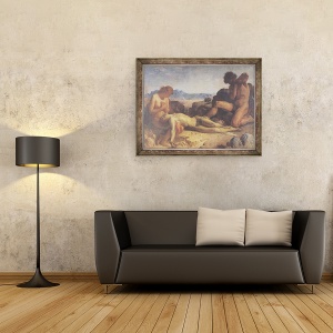 Tablou inramat - Leon Joseph Florentin Bonnat - Adam si Eva au gasit trupul lui Abel, 70 x 90 cm - Img 2