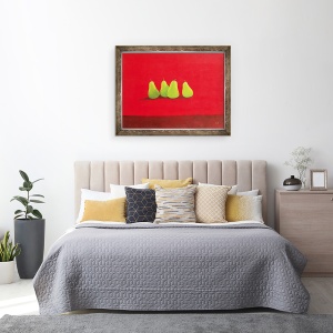 Tablou inramat - Lincoln Seligman - Pere pe panza rosie, 60 x 80 cm - Img 3