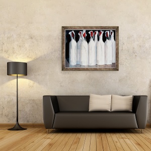 Tablou inramat - Lincoln Seligman - Sticle de vin ambalate, Numarul 1, 70 x 90 cm - Img 2