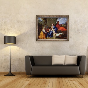 Tablou inramat - Louis Licherie de Beurie - Sfanta familie, 70 x 90 cm - Img 2