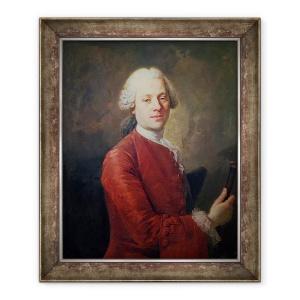 Tablou inramat - Louis M. Tocque - Portretul lui Jean le Rond dAlembert 1717-83, 50 x 60 cm