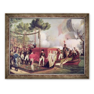 Tablou inramat - Louis Philippe Crepin - Napoleon I 1769-1821 si Marie Louise 1791-1847 debarcand la Anvers, 60 x 80 cm