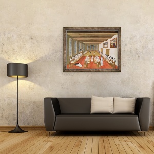 Tablou inramat - Louise Madelaine Cochin - Vedere a refectoriei, din LAbbaye de Port-Royal, 70 x 90 cm - Img 2