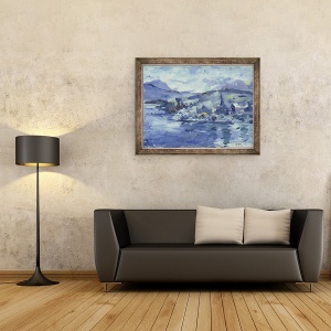 Tablou inramat - Lovis Corinth - Dupa-amiaza pe Lacul Lucerna, 70 x 90 cm - Img 2