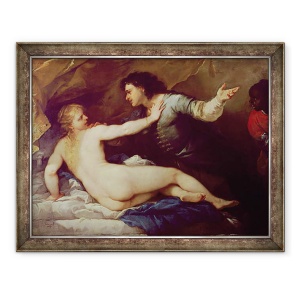 Tablou inramat - Luca Giordano - Lucretia si Tarquin, 70 x 90 cm