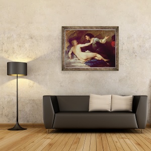 Tablou inramat - Luca Giordano - Lucretia si Tarquin, 70 x 90 cm - Img 2