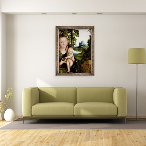 Tablou inramat - Lucas Cranach the Elder - Madonna si Copilul I, 70 x 90 cm - Img 2