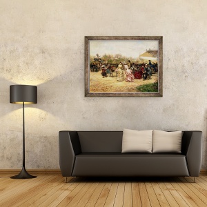 Tablou inramat - Ludovico Marchetti - Vanzatorii de flori, 70 x 90 cm - Img 2