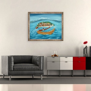Tablou inramat - Magdolna Ban - Inundatii, 50 x 60 cm - Img 2