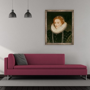 Tablou inramat - Marcus Gheeraerts the Younger - Portretul Reginei Elisabeta I 1533-1603, 50 x 60 cm - Img 2
