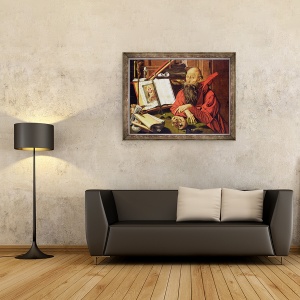 Tablou inramat - Marinus van Reymerswaele - Sfantul Jerome in meditatie, 70 x 90 cm - Img 2