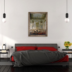Tablou inramat - Martin II Mytens - Banchet in Marea Anticamera a Palatului Hofburg I, 60 x 80 cm - Img 3