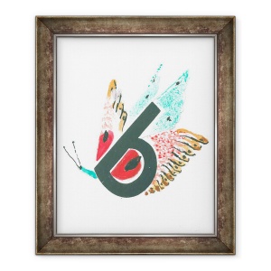 Tablou inramat - Mary Kuper - b este pentru fluture, 50 x 60 cm