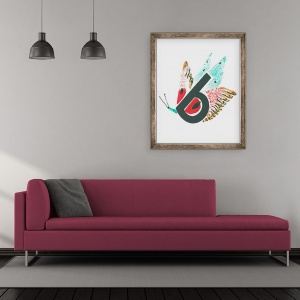 Tablou inramat - Mary Kuper - b este pentru fluture, 50 x 60 cm - Img 2
