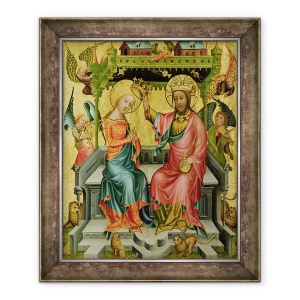 Tablou inramat - Master Bertram of Minden - incoronarea Fecioarei, din aripa dreapta a altarului Buxtehude, 50 x 60 cm
