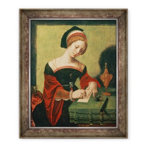 Tablou inramat - Master of the Female Half Lengths - Portret De O Doamna Ca Magdalen, 70 x 85 cm