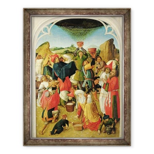 Tablou inramat - Master of the Gathering of the Manna - Colectarea Manei, 70 x 90 cm