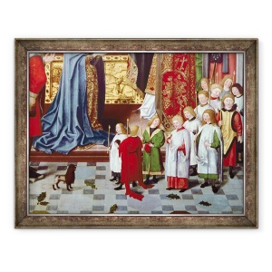Tablou inramat - Master of the Holy Parent - Cele sapte bucurii ale altarului Fecioarei, detaliu al unui cor de baieti, 60 x 80 cm