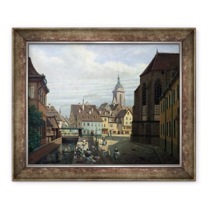 Tablou inramat - Michel Hertrich - Piata Dominicans, Colmar, 50 x 60 cm