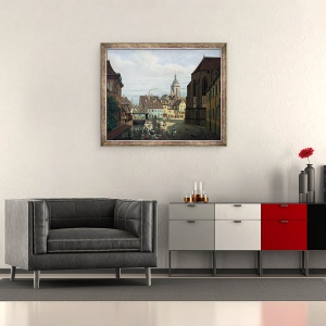 Tablou inramat - Michel Hertrich - Piata Dominicans, Colmar, 50 x 60 cm - Img 2