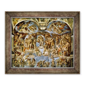 Tablou inramat - Michelangelo Buonarroti - Capela Sixtina - Judecata de Apoi, 70 x 85 cm