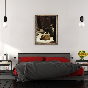 Tablou inramat - Michelangelo Merisi da Caravaggio - Cina de la Emmaus, detaliu I, 60 x 80 cm - Img 3