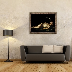 Tablou inramat - Michelangelo Merisi da Caravaggio - Cupidon adormit, 70 x 90 cm - Img 2