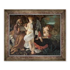 Tablou inramat - Michelangelo Merisi da Caravaggio - Odihneste-te in zborul spre Egipt II, 50 x 60 cm