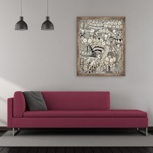 Tablou inramat - Muktair Oladoja - incarcare grea 2, 50 x 60 cm - Img 2