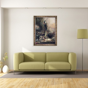 Tablou inramat - Narcisse Berchere - Hercule si Hydra Lernaeana, dupa Gustave Moreau, 70 x 90 cm - Img 2