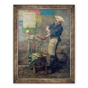 Tablou inramat - Narcisse Chaillou - Vanzator sobolan in timpul asediului de la Paris, 60 x 80 cm