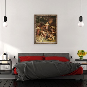 Tablou inramat - Narcisse Virgile Diaz de la Pena - Tabara de tigani, 60 x 80 cm - Img 3