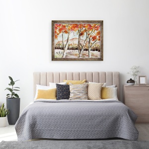 Tablou inramat - Neela Pushparaj - Copaci Rosii, 60 x 80 cm - Img 3