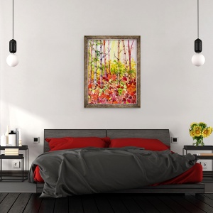 Tablou inramat - Neela Pushparaj - Paduri de toamna, 70 x 90 cm - Img 3