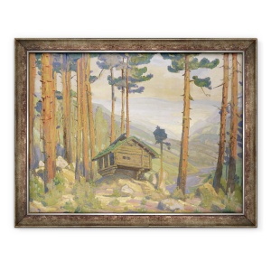 Tablou inramat - Nicholas Roerich - Proiectare scena pentru Peer Gynt, 60 x 80 cm