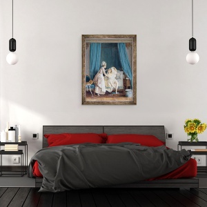 Tablou inramat - Niclas II Lafrensen - Doamna Iesind din pat, 60 x 80 cm - Img 3