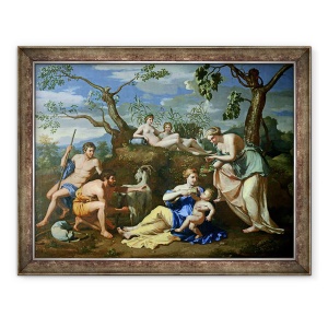 Tablou inramat - Nicolas Poussin - Hranirea copilului Jupiter, 60 x 80 cm