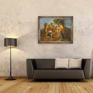 Tablou inramat - Nicolas Poussin - Pastori Arcadieni, 70 x 90 cm - Img 2