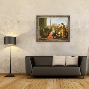 Tablou inramat - Nicolas Poussin - Restul in zbor spre Egipt, 70 x 90 cm - Img 2