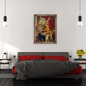 Tablou inramat - Nicolas Poussin - Sfanta Cecilia, 60 x 80 cm - Img 3