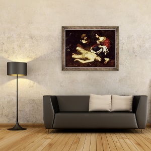 Tablou inramat - Nicolas Regnier - Sfantul Sebastian ingrijit de Sfantul Irene, 60 x 80 cm - Img 2