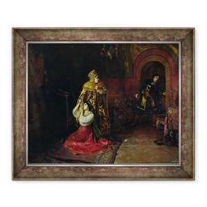 Tablou inramat - Nikolai Pavlovich Shakhovskoi - Ultimele minute ale familiei lui Godunov, 50 x 60 cm