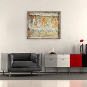 Tablou inramat - Nikolaus or Mikulas Wurmser - Sfantul imparat Roman Carol al IV-lea 1316-78 primind un ghimpe din coroana lui Hristos de la Jean al II-lea 1319-64 Le Bon, 50 x 60 cm - Img 2