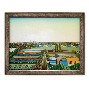 Tablou inramat - Noel Paine - Thames Gateway de iarna, 70 x 90 cm