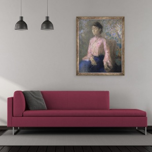 Tablou inramat - Odilon Redon - Portret De Miss Jeanne Chaine, 50 x 60 cm - Img 2