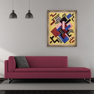 Tablou inramat - Olga Vladimirovna Rozanova - Constructii picturale, 50 x 60 cm - Img 2